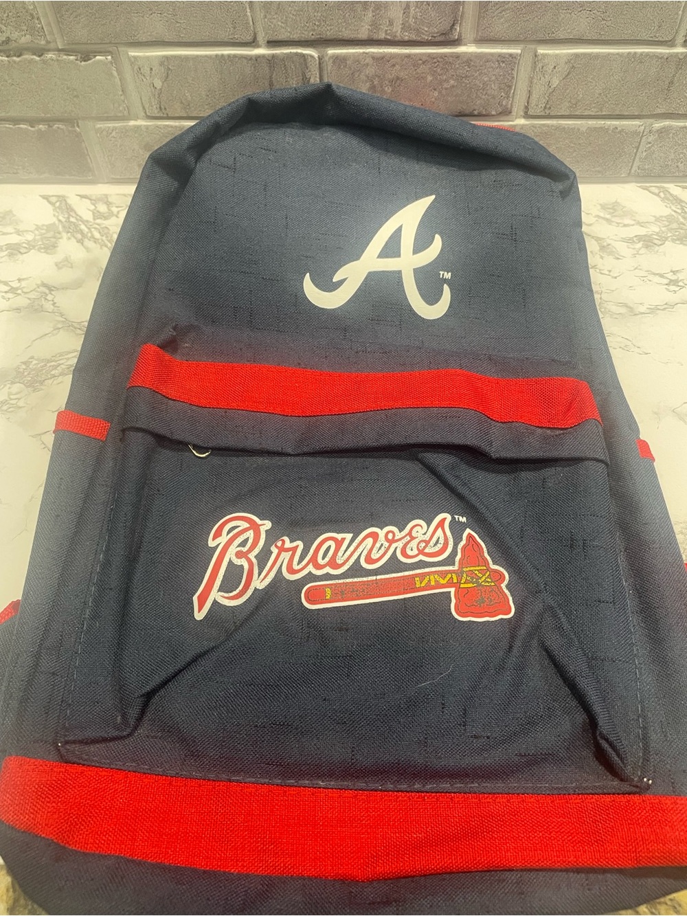 Atlanta Braves Navy & Red Team Logo Backpack